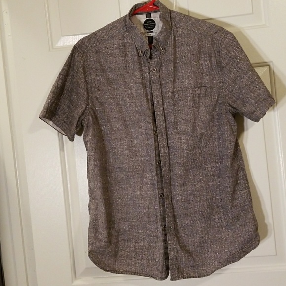 Dark Gray Textured Button Up - Picture 1 of 3